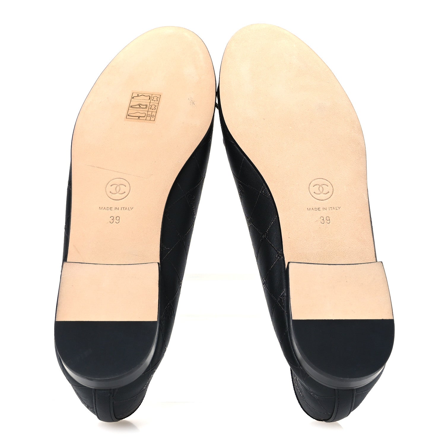 Chanel Printed Lambskin Patent Cap Toe Ballerina Flats 39 Black 6 of 10