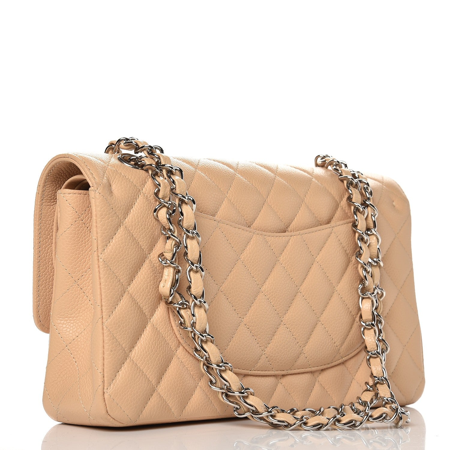 Chanel Caviar Quilted Medium Double Flap Beige Clair 3 of 9