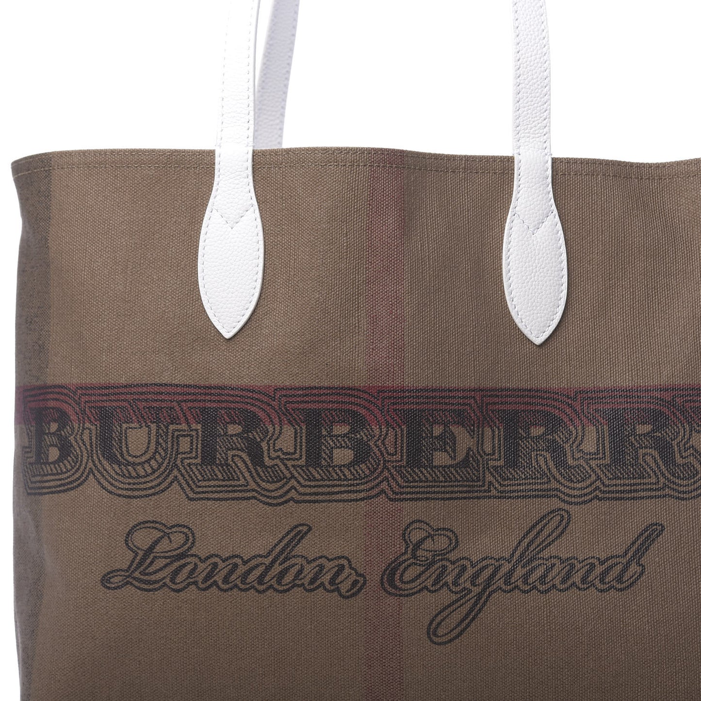 Coated Canvas Mega Check Medium Doodle Tote White