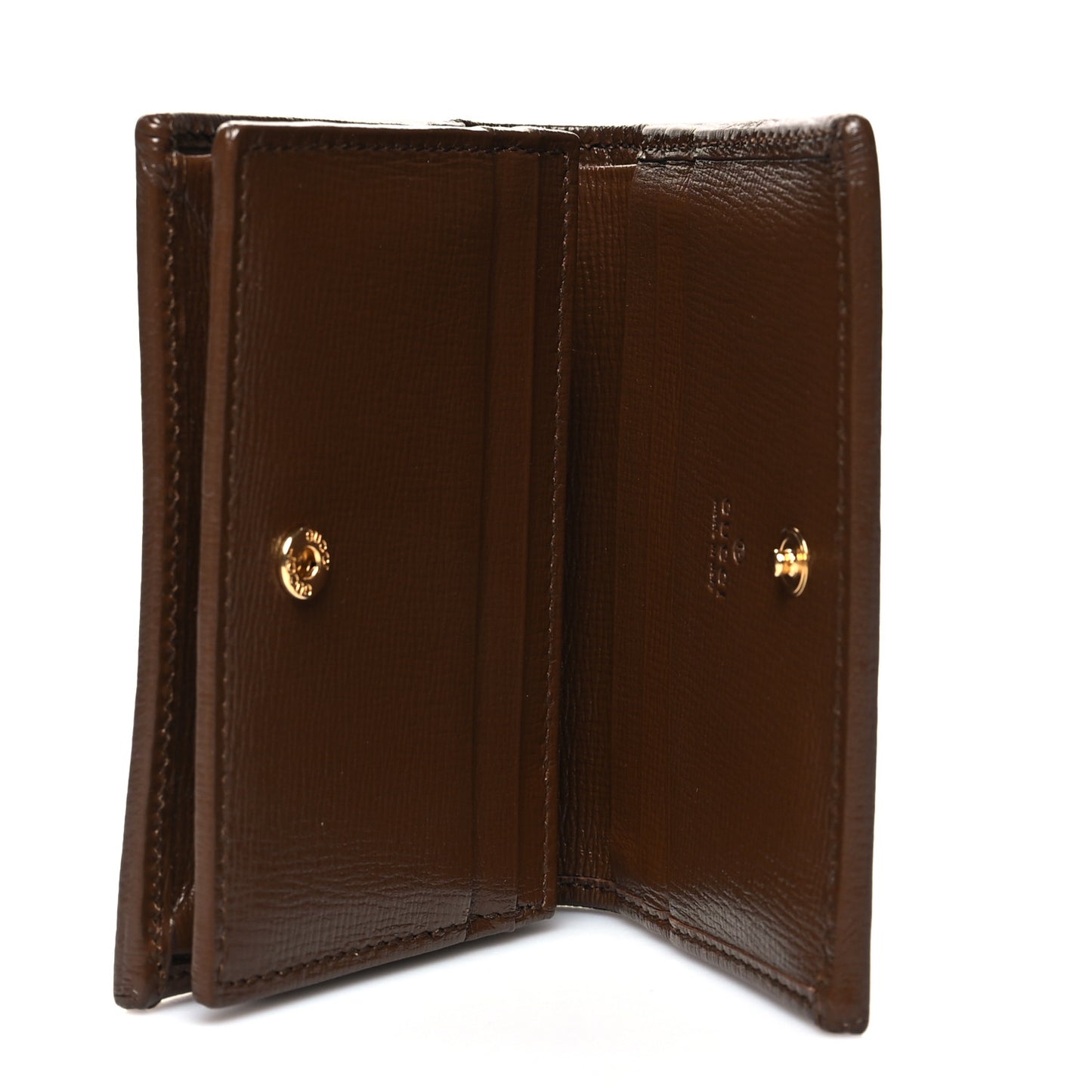 GG Supreme Monogram Horsebit 1955 Card Case Wallet Beige Ebony Brown Sugar