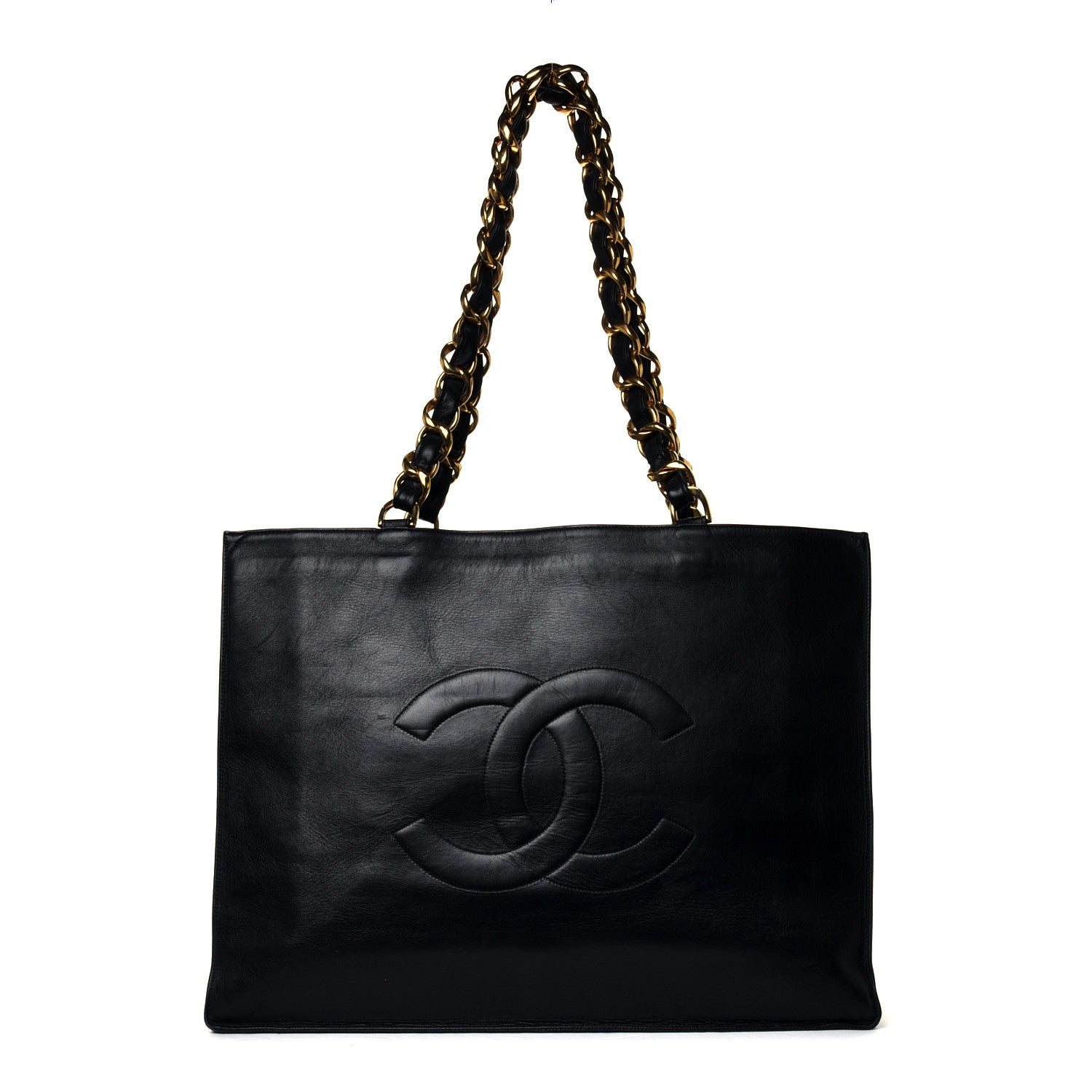 Chanel Lambskin CC Tote Black 1 of 10