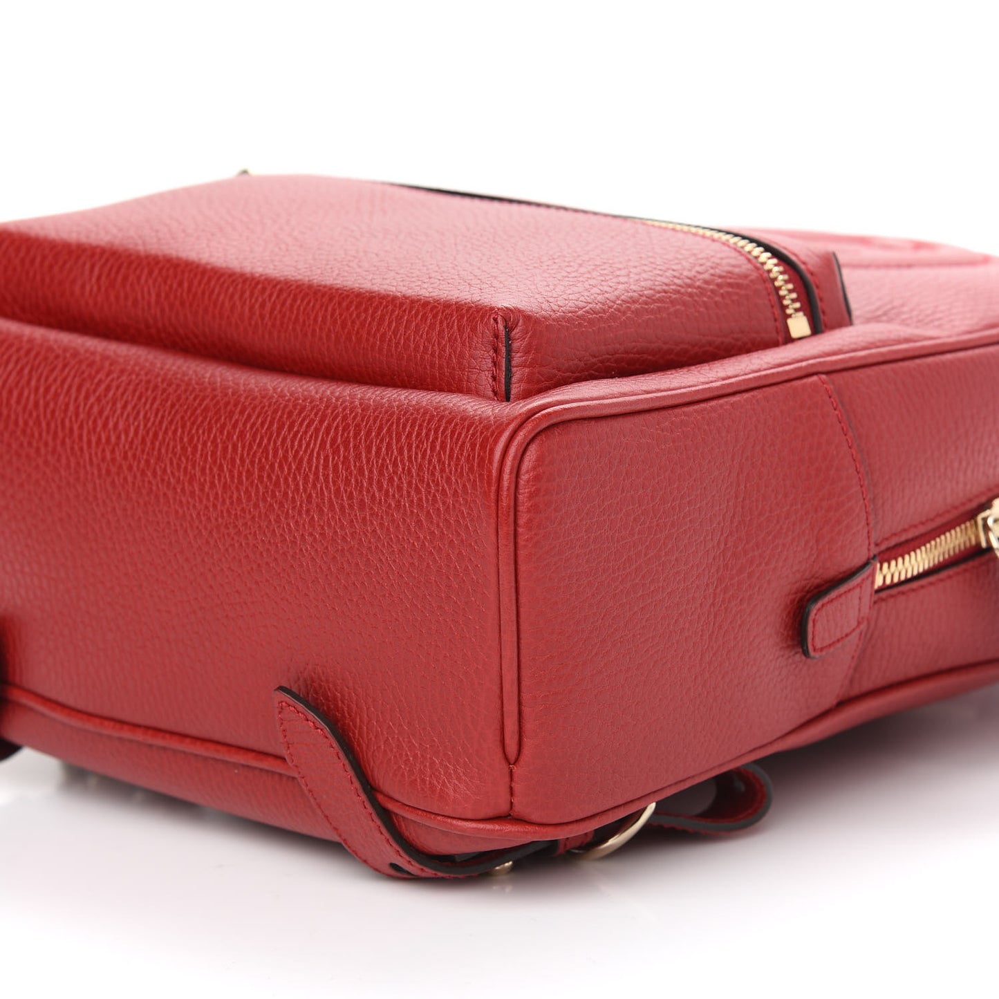 Pebbled Calfskin Soho Chain Backpack Hibiscus Red