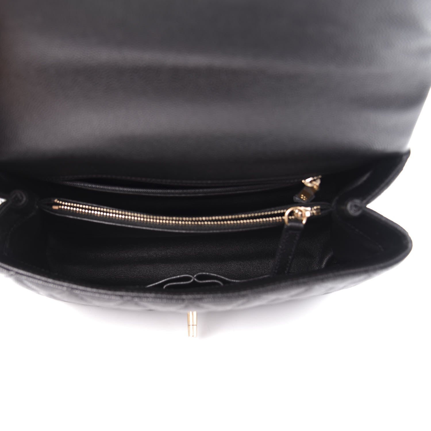 Chanel Caviar Elaphe Quilted Small Coco Handle Flap Black 5 of 10