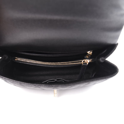 Chanel Caviar Elaphe Quilted Small Coco Handle Flap Black 5 of 10