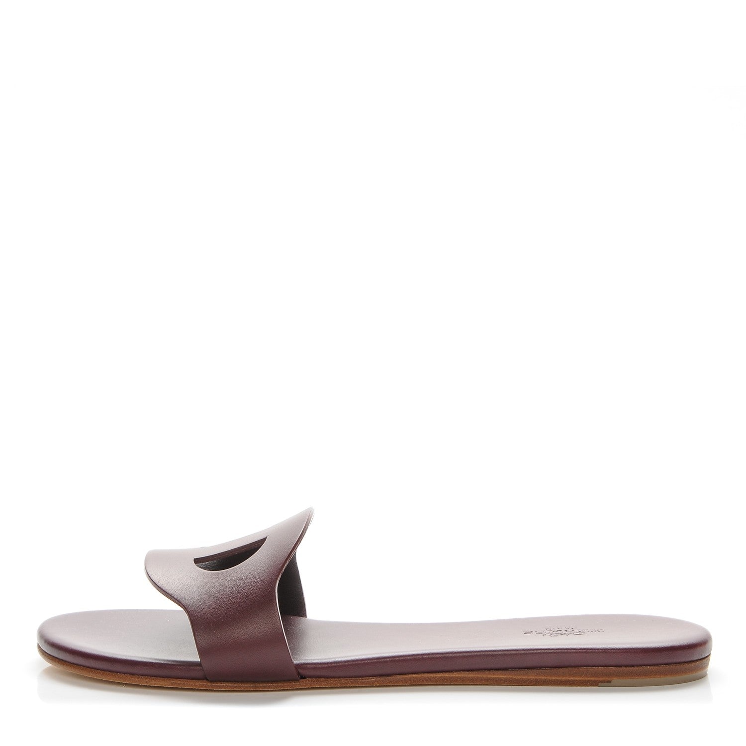 Hermes Calfskin Lisboa Sandals 38 Bordeaux 1 of 7