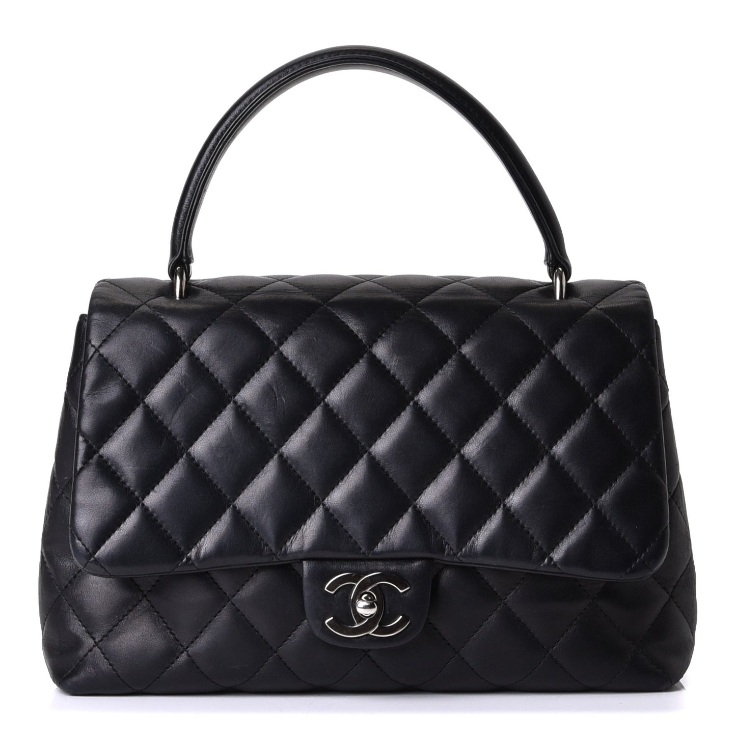 Lambskin Quilted Medium Kelly Flap Black