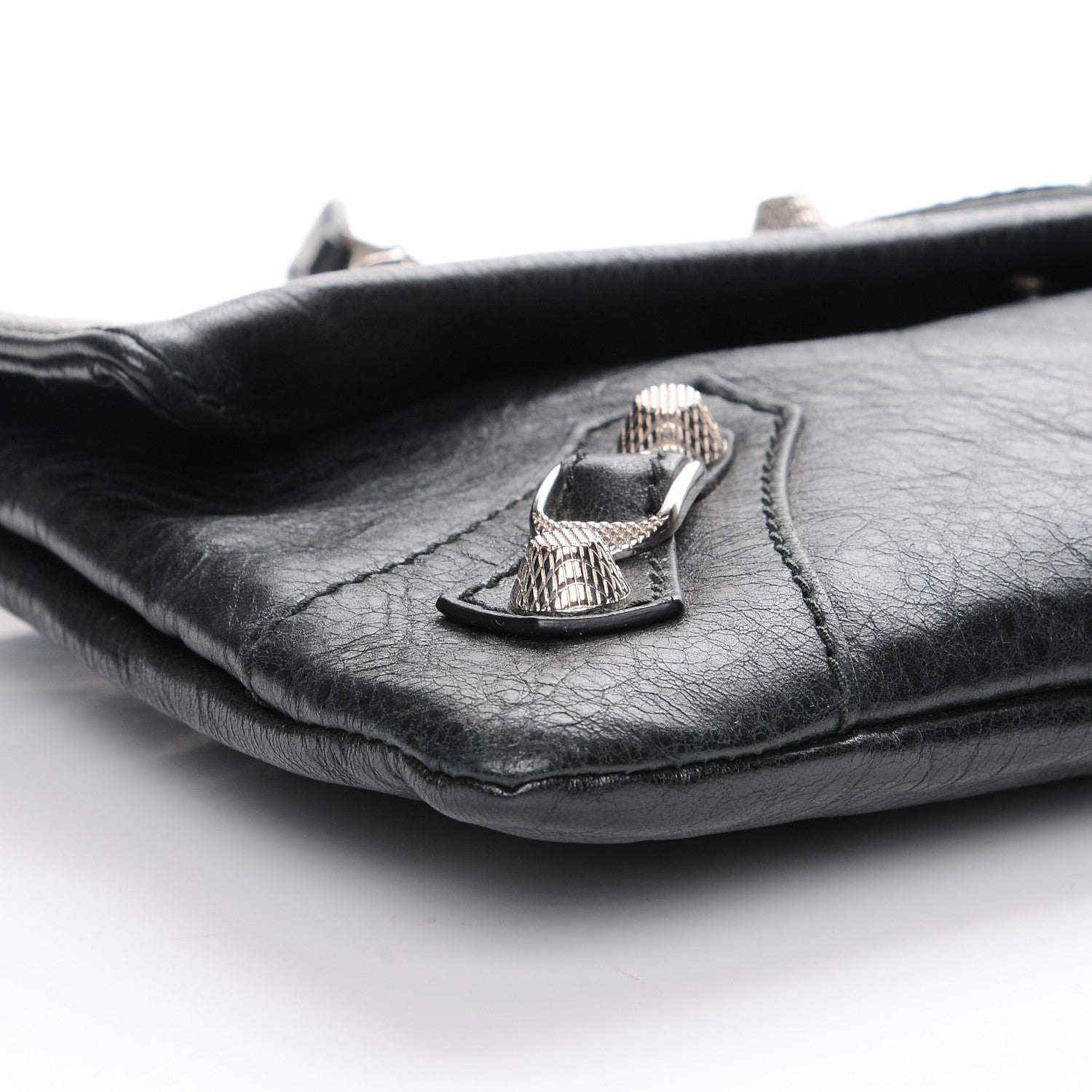 Balenciaga Agneau Giant 12 Silver Hardware Envelope Clutch Black 9 of 9