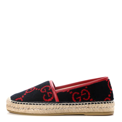 Gucci Terry Cloth GG Monogram Espadrilles 36 Blue Red 1 of 13