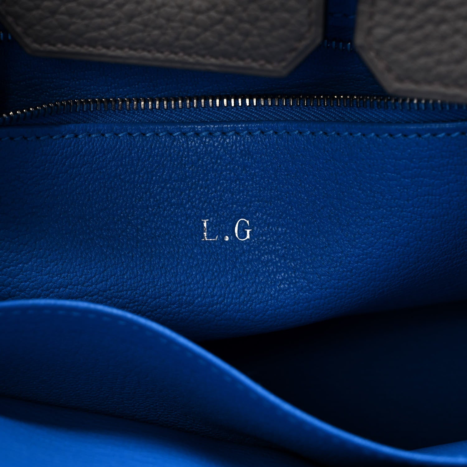 Hermes Taurillon Clemence Horseshoe Birkin 25 Etain Blue Zellige 7 of 11