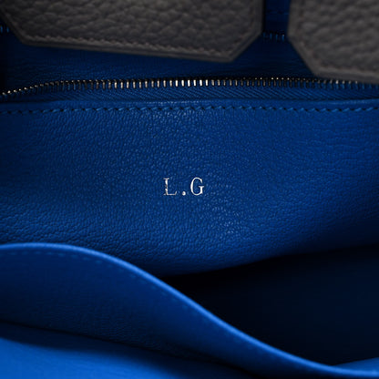 Hermes Taurillon Clemence Horseshoe Birkin 25 Etain Blue Zellige 7 of 11