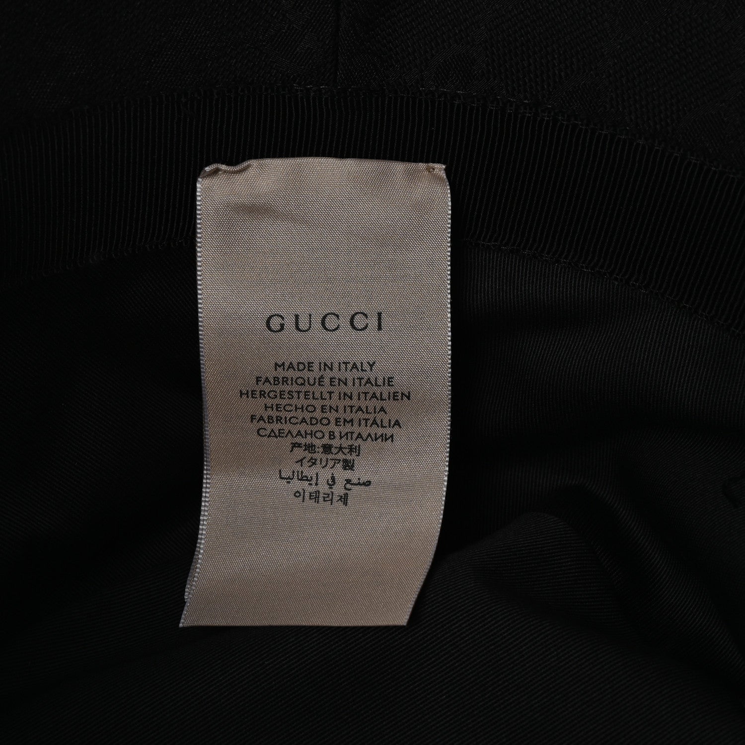 Gucci Monogram Textured Dollar Calfskin GG Jago Bucket Hat L Black 9 of 9