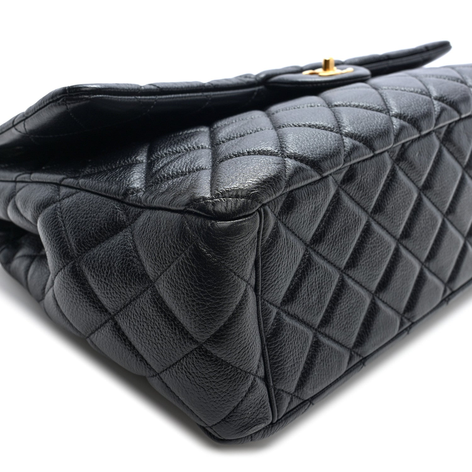 Chanel Grained Calfskin Quilted XXL Travel Flap Bag Black 9 of 10