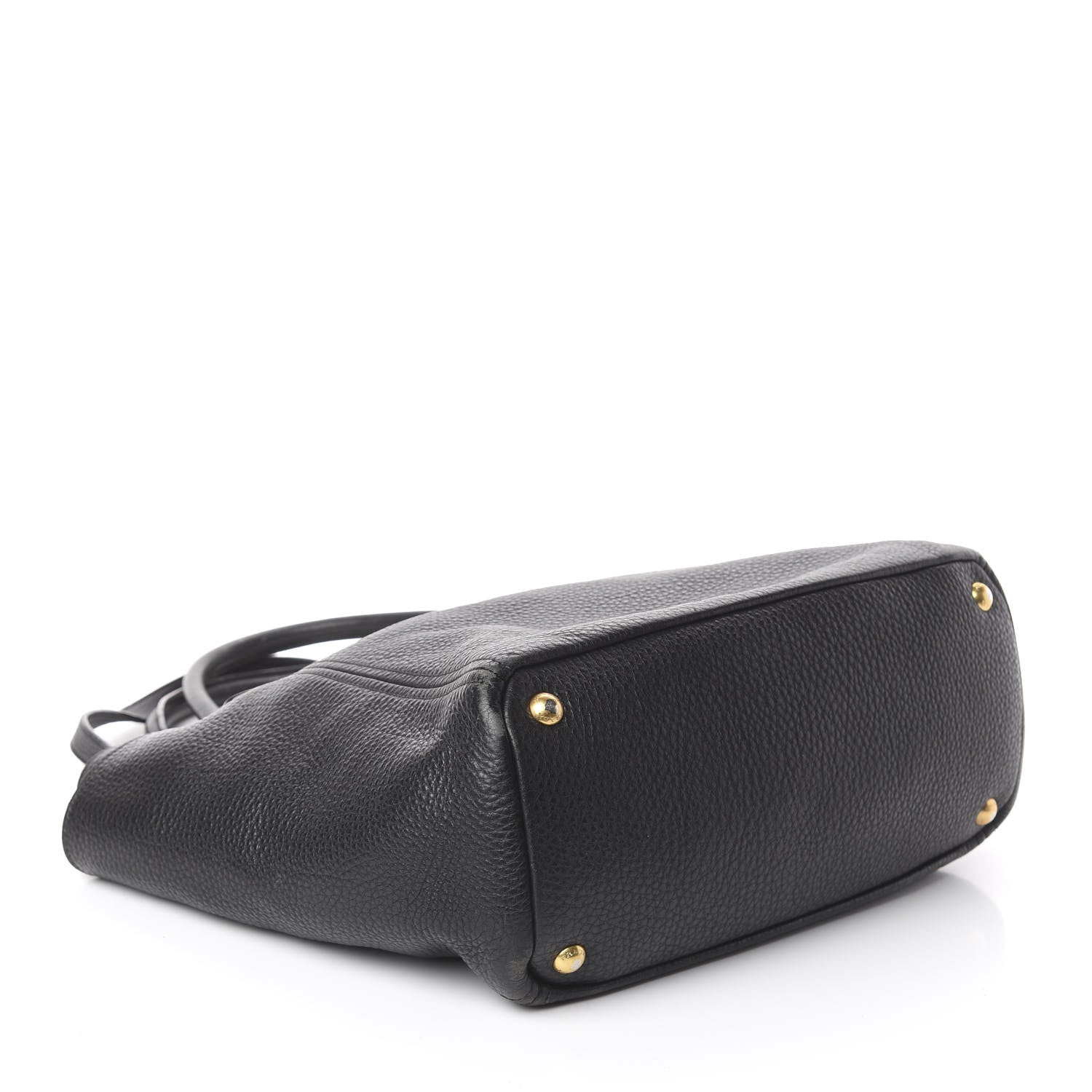 Prada Vitello Daino Side Pocket Tote Black 3 of 10