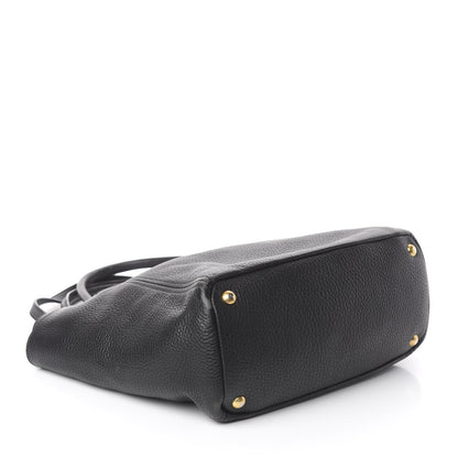 Prada Vitello Daino Side Pocket Tote Black 3 of 10