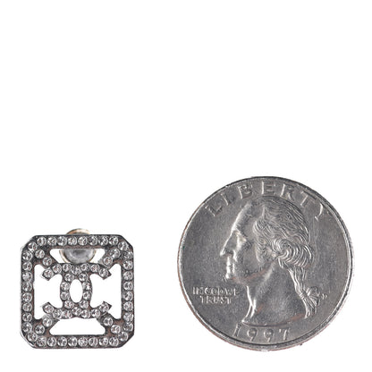Chanel Crystal CC Earrings Silver 2 of 5