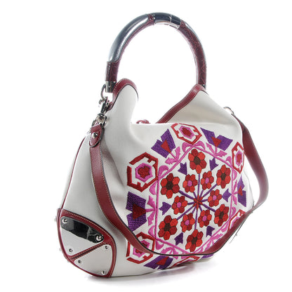 Gucci Canvas Embroidered Large Indy Hobo 3 of 7