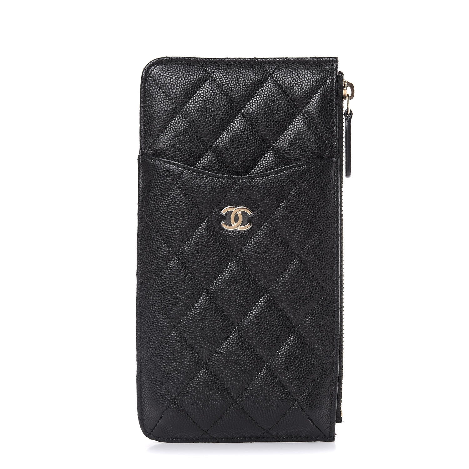Chanel Caviar Quilted Classic Flat Wallet Pouch Black 1 of 8