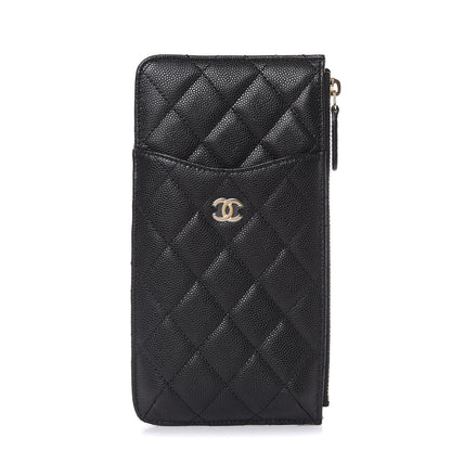 Chanel Caviar Quilted Classic Flat Wallet Pouch Black 1 of 8
