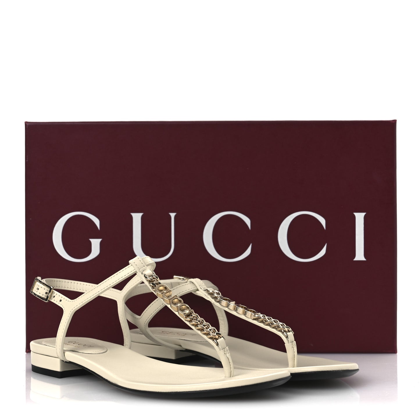 Sierra Calfskin Signoria Thong Sandals 37 New Ivoire