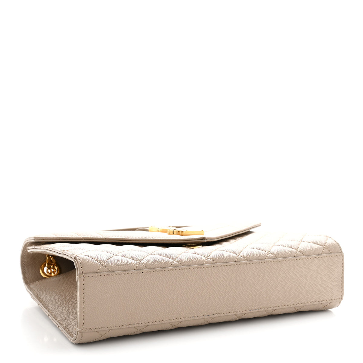 Grain De Poudre Textured Mixed Matelasse Medium Triquilt Monogram Satchel Dark Latte