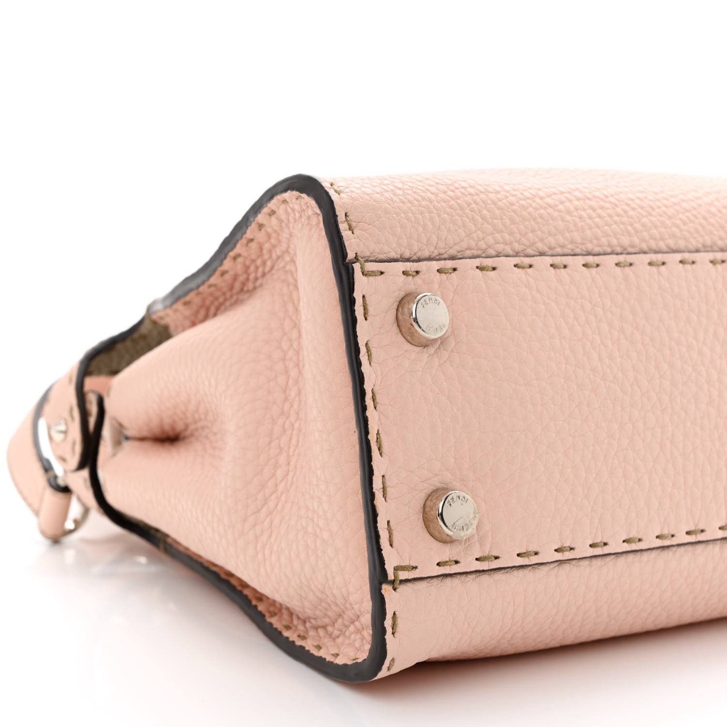Fendi Cuoio Romano Selleria Bi-Color Medium Peekaboo Iconic Essentially Satchel Cipria Latte 10 of 11