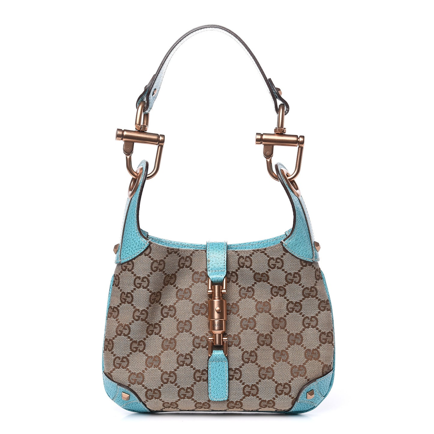 Monogram Mini Piston Lock Jackie O Hobo Blue