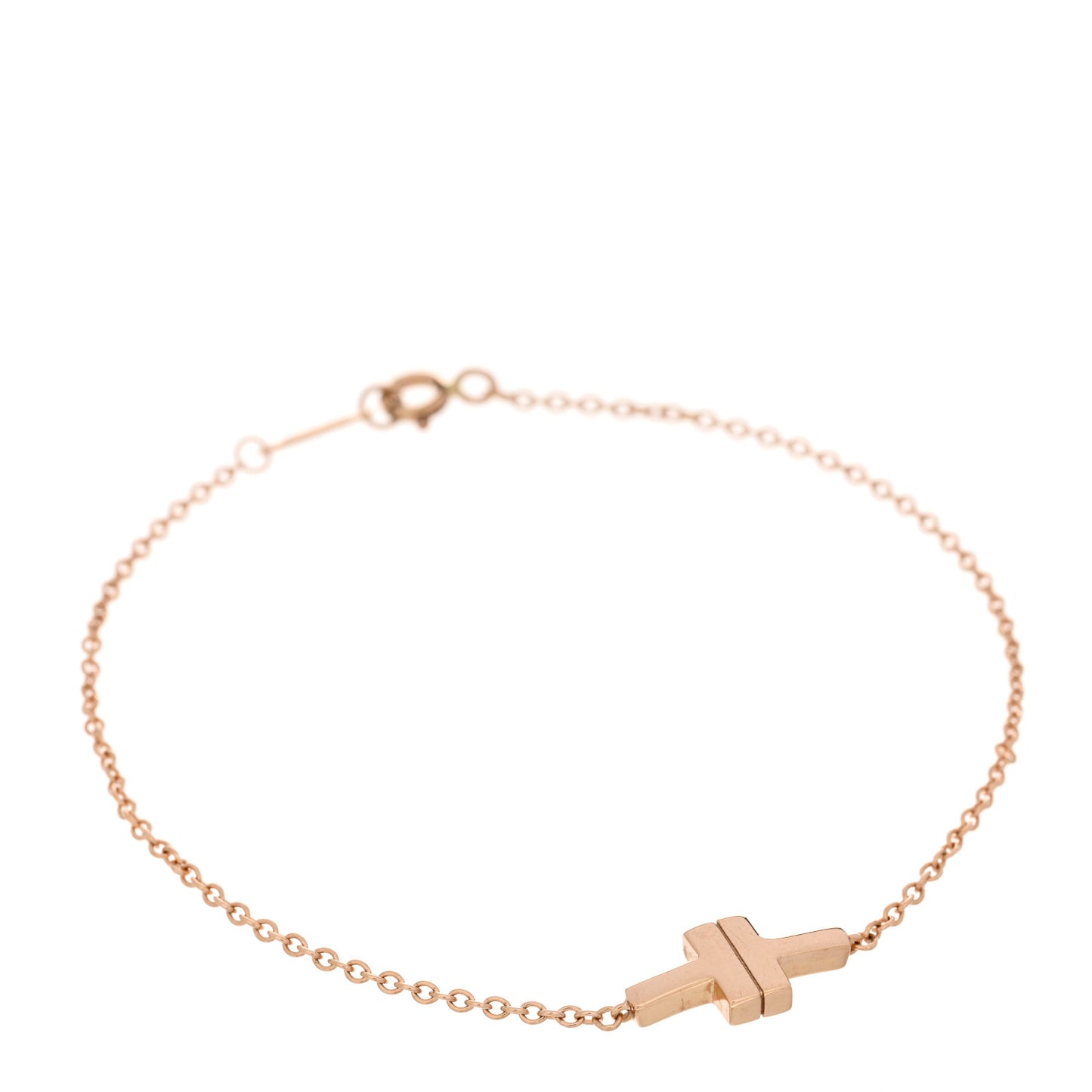 18K Rose Gold T Single Chain Bracelet
