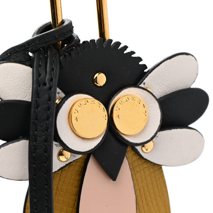 Burberry Calfskin Owl Pom Pom Lock Charm Black 3 of 6