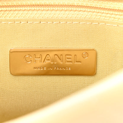 Chanel Shiny Goatskin Quilted Medium Chanel 19 Flap Yellow 6 of 11