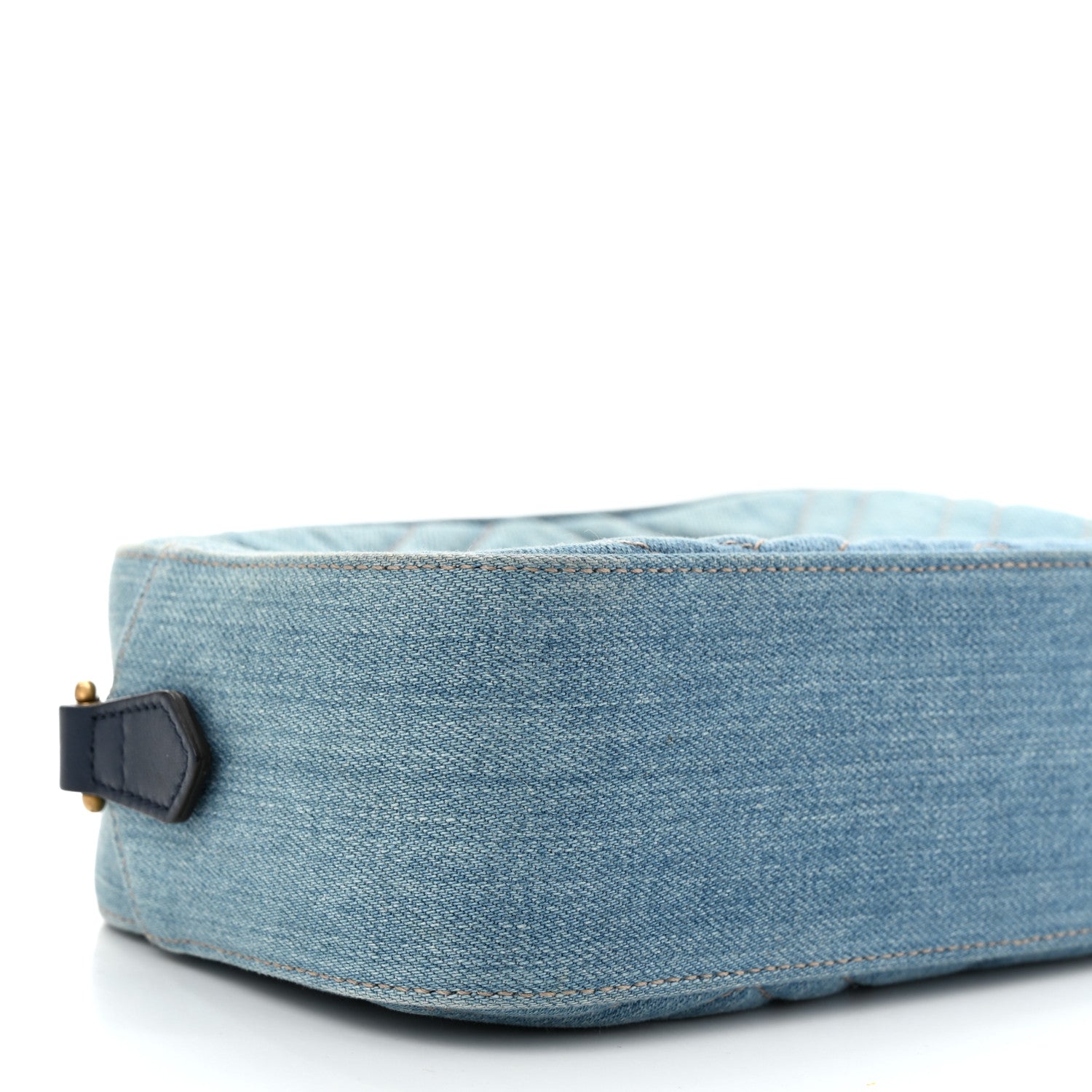 Gucci Denim Matelasse Small Pearly GG Marmont Chain Shoulder Bag Blue 9 of 11