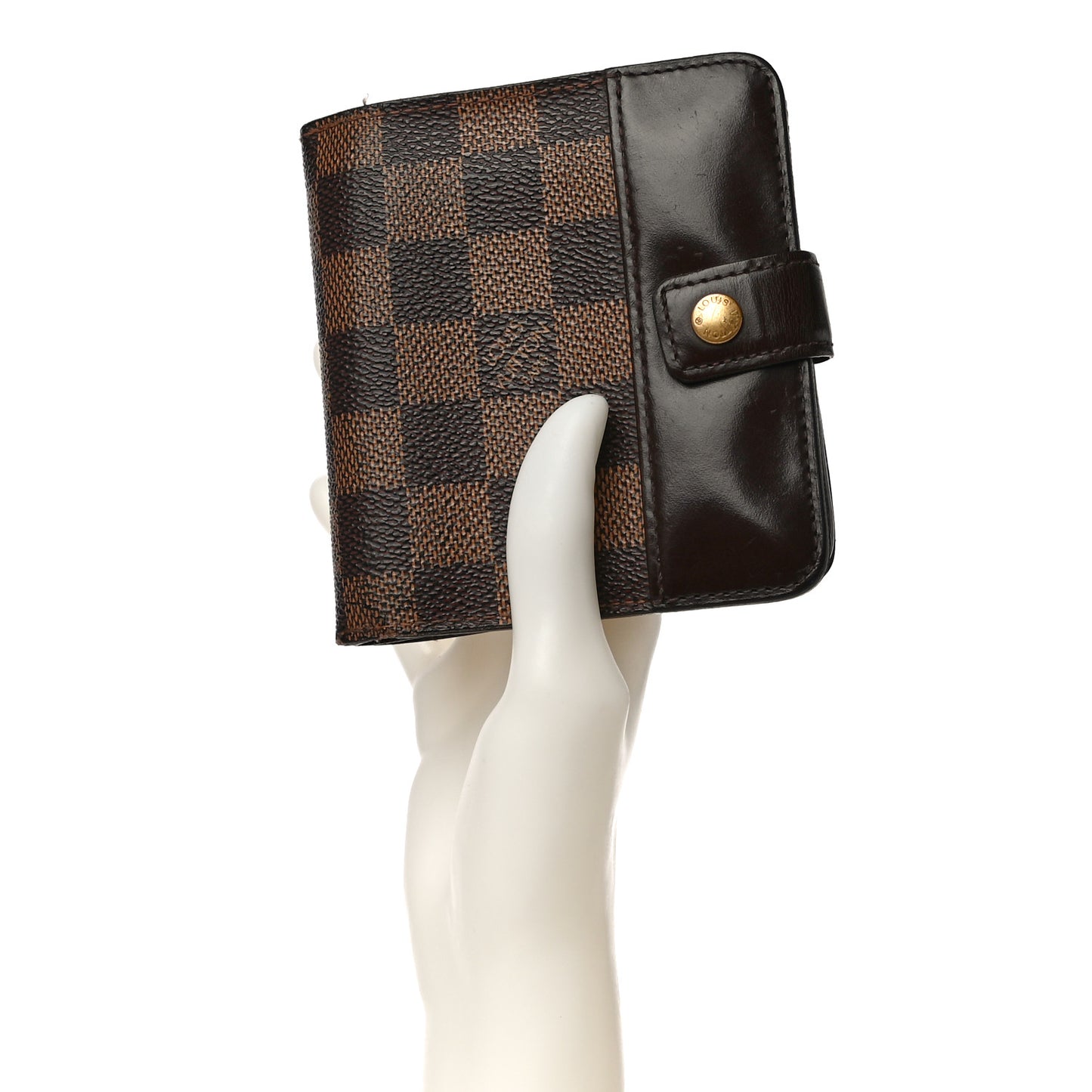 Damier Ebene Zippe Zipped Compact Wallet