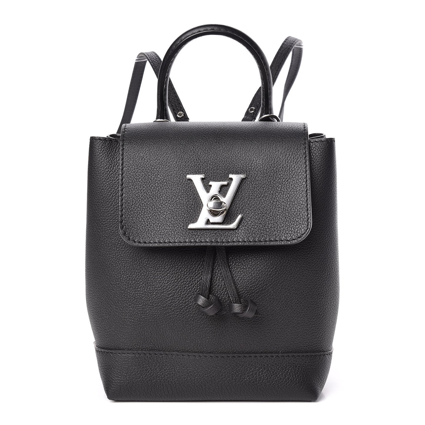 Calfskin Lockme Mini Backpack Black