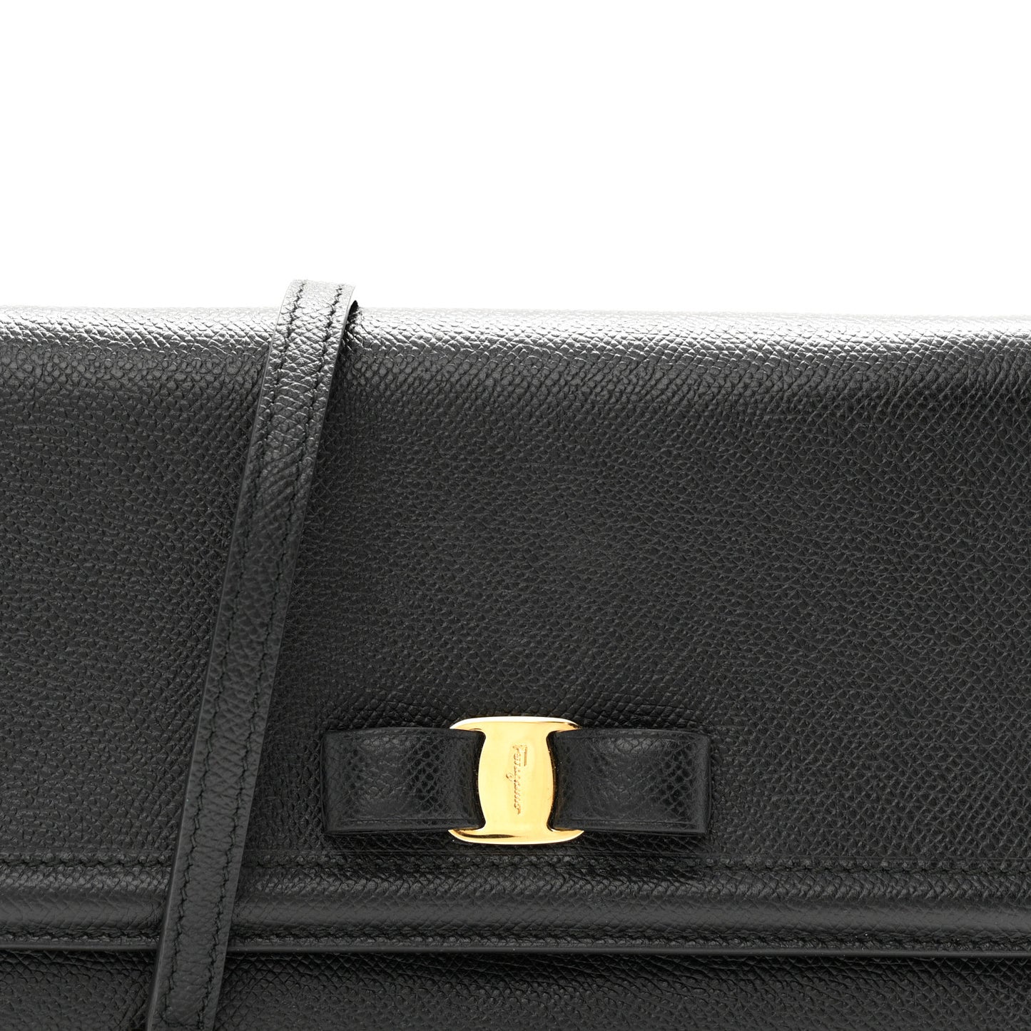 Hammered Calfskin Vara Bow Mini Bag Black