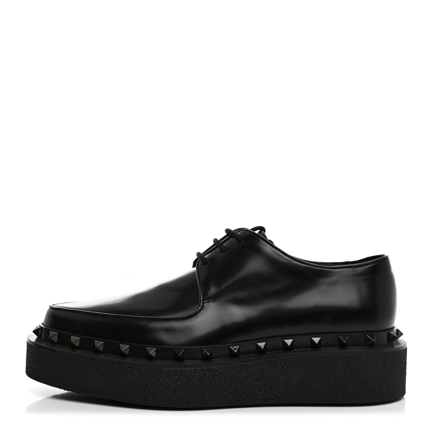 Valentino Garavani Calfskin Rockstud Womens M-Way Derby Loafers 38 Black 1 of 8