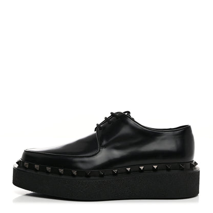 Valentino Garavani Calfskin Rockstud Womens M-Way Derby Loafers 38 Black 1 of 8