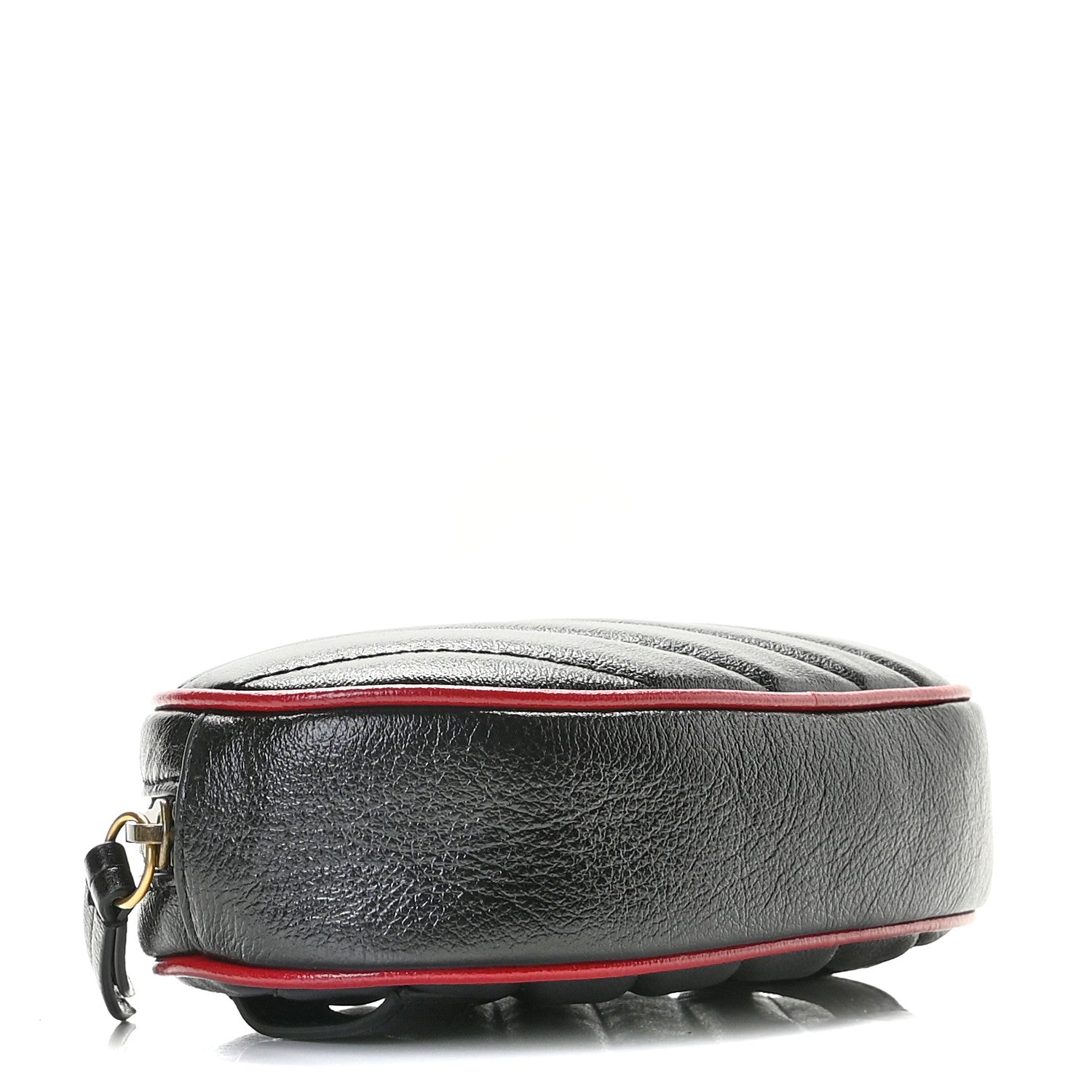 Gucci Azalea Calfskin Matelasse Diagonal Torchon GG Marmont Belt Bag 75 30 Black Romantic Cerise 4 of 12
