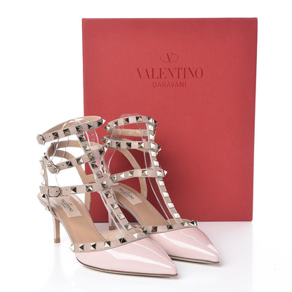 Valentino Garavani Patent Rockstud Ankle Strap 65mm Pumps 37 Water Rose Poudre 9 of 9