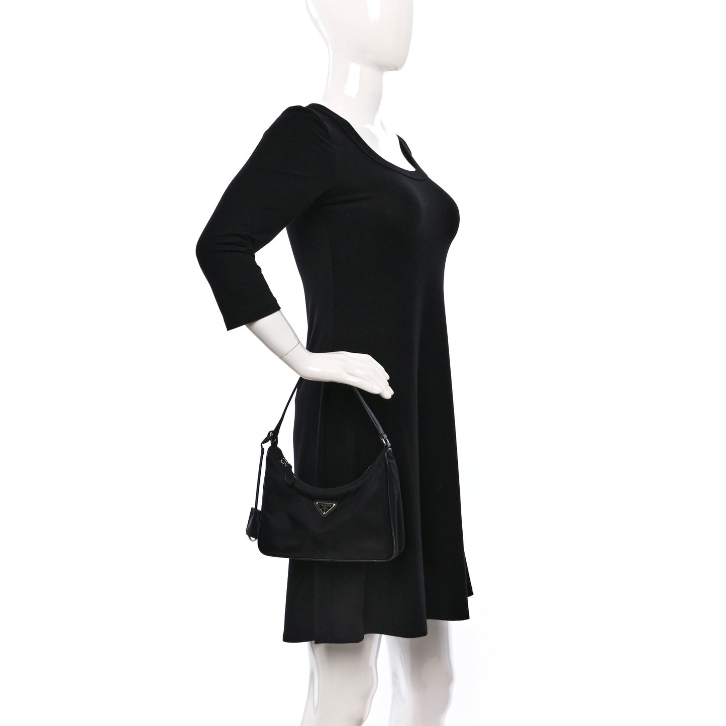 Tessuto Nylon Saffiano Mini Re-Edition 2005 Bag Black