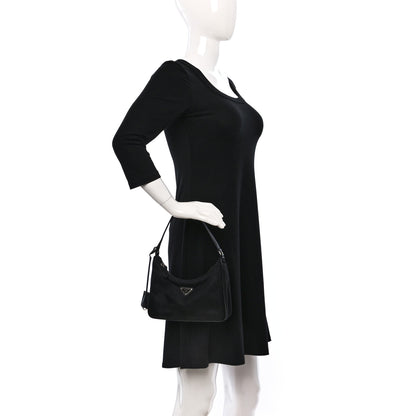 Prada Tessuto Nylon Saffiano Mini Re-Edition 2005 Bag Black 3 of 9