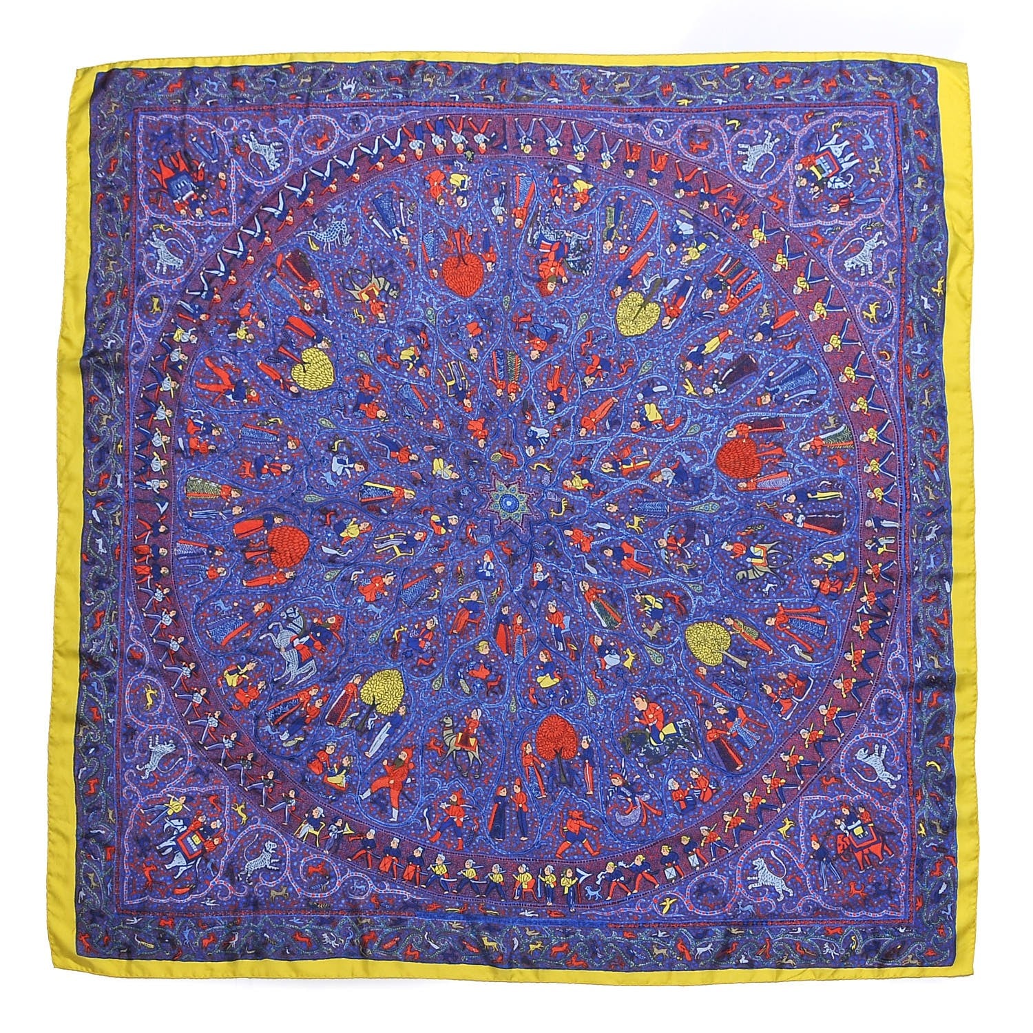 Hermes Silk Lalbhai Scarf 140 Bleu Electrique 1 of 5