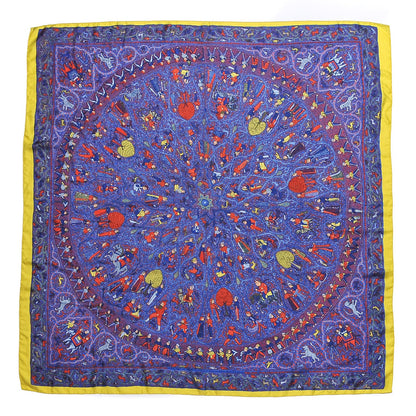 Hermes Silk Lalbhai Scarf 140 Bleu Electrique 1 of 5