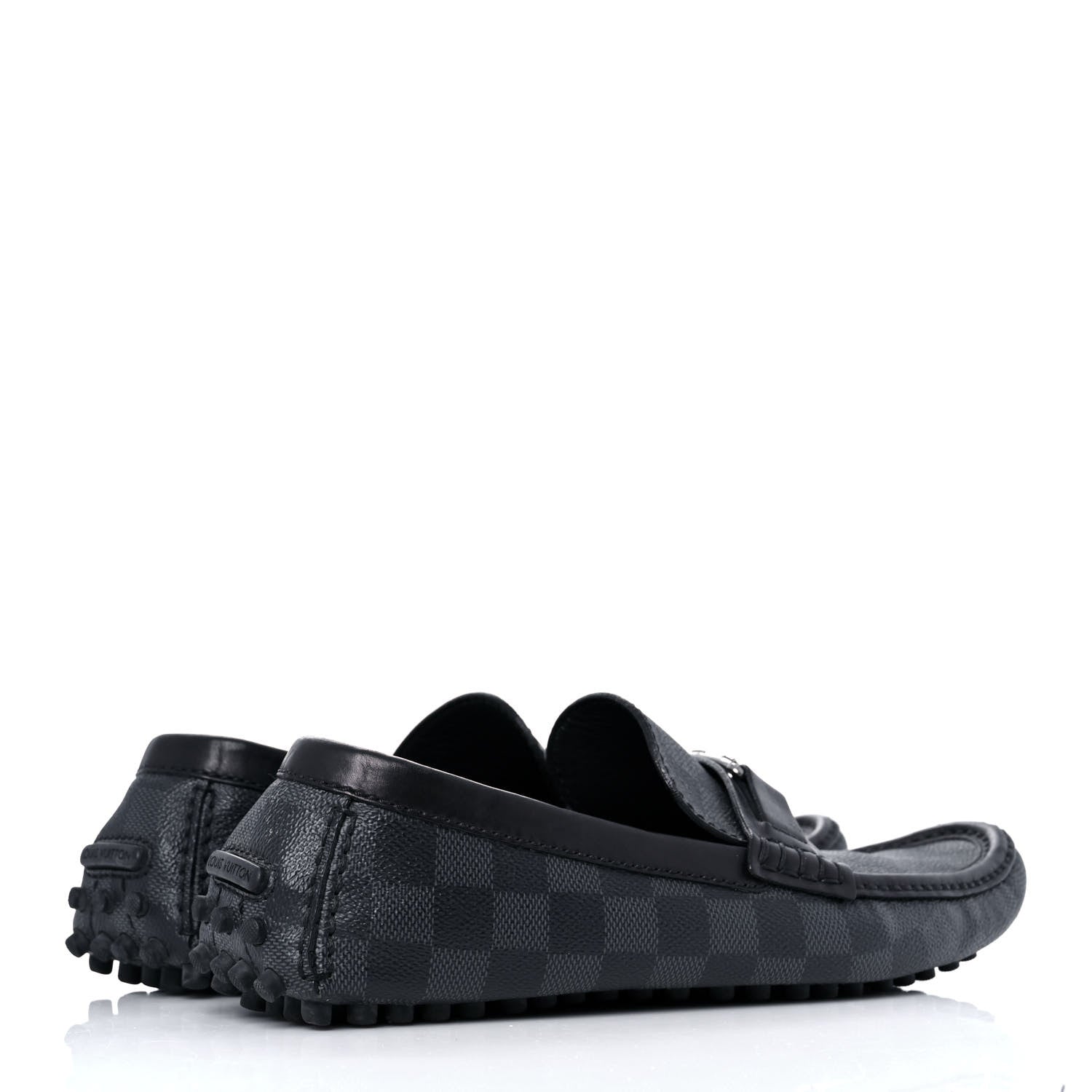 Louis Vuitton Mens Damier Graphite Hockenheim Moccasin Loafers 8 Onyx 4 of 8