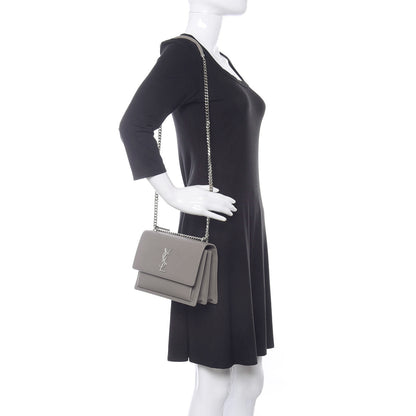 Saint Laurent Calfskin Medium Monogram Sunset Fog 2 of 11