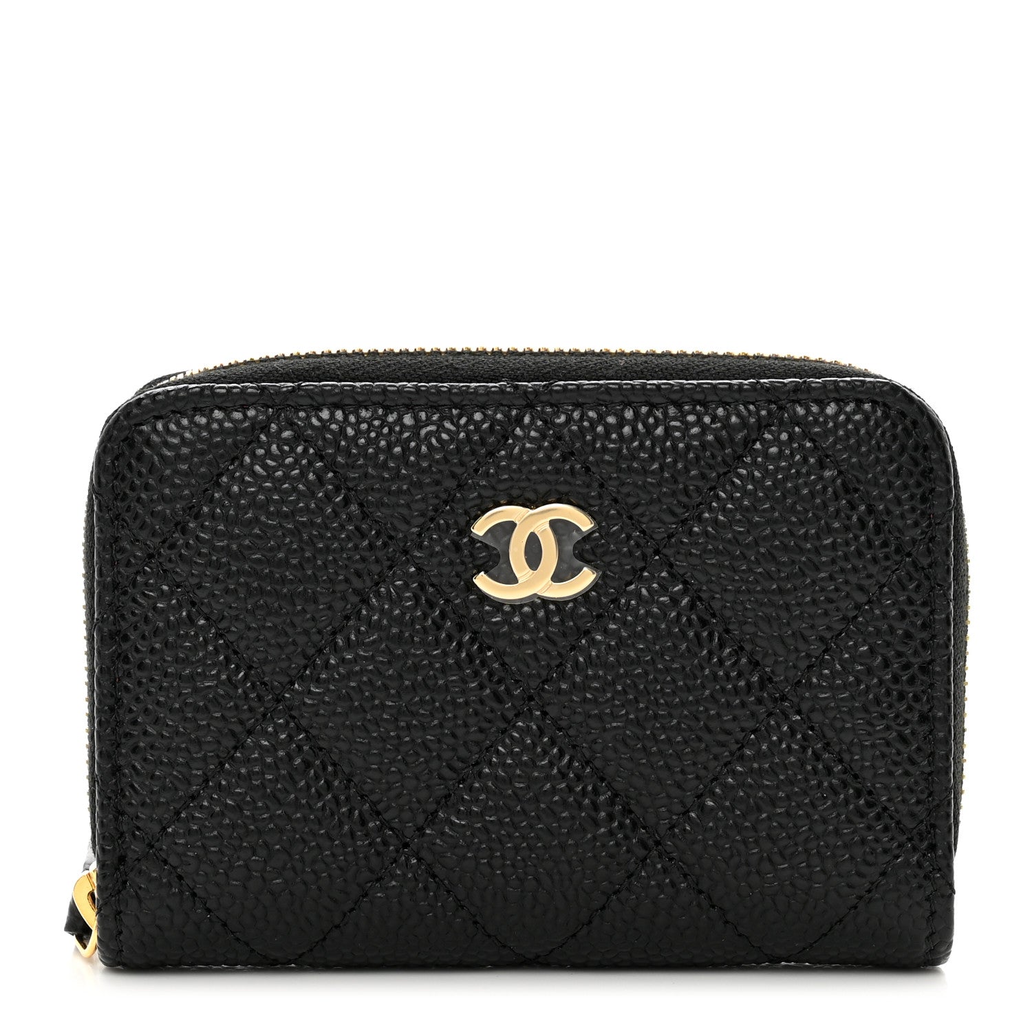 Chanel Caviar Quilted Zip Coin Purse Black 1 of 8