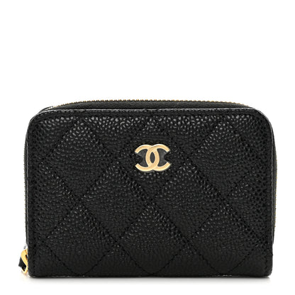 Chanel Caviar Quilted Zip Coin Purse Black 1 of 8