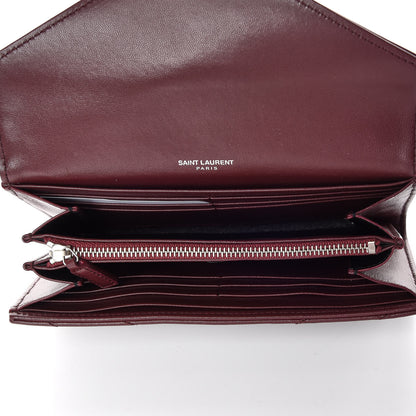 Saint Laurent Lambskin Y Quilted Monogram Large Loulou Flap Wallet Legion Red 7 of 12