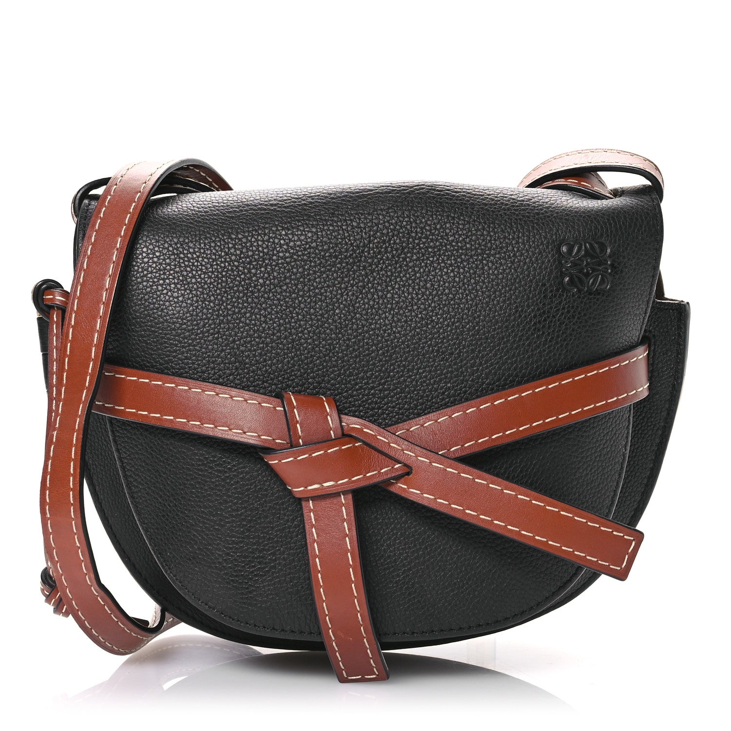 Loewe Grained Calfskin Small Gate Crossbody Bag Pecan Black 1 of 9