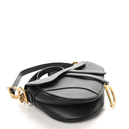 Christian Dior Grained Calfskin Saddle Bag With Strap Black 4 of 10