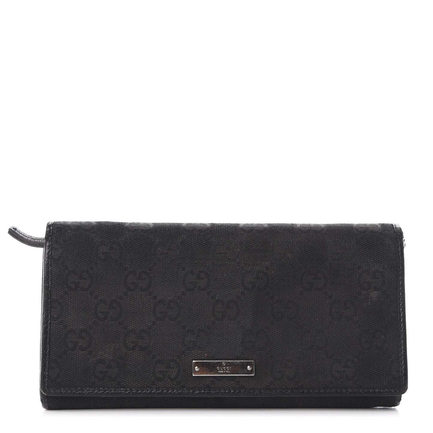 Monogram Metal Bar Chain Wallet Black
