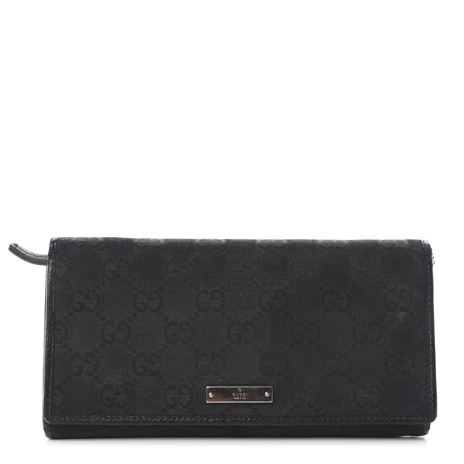 Gucci Monogram Metal Bar Chain Wallet Black 1 of 8